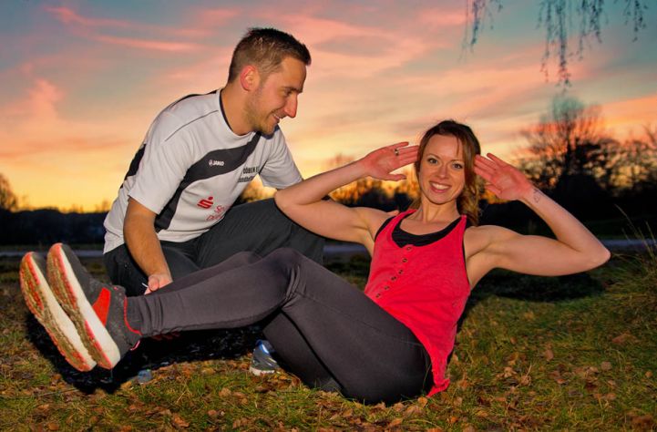 Martin Leimner beim Trainieren einer Sportlerin
